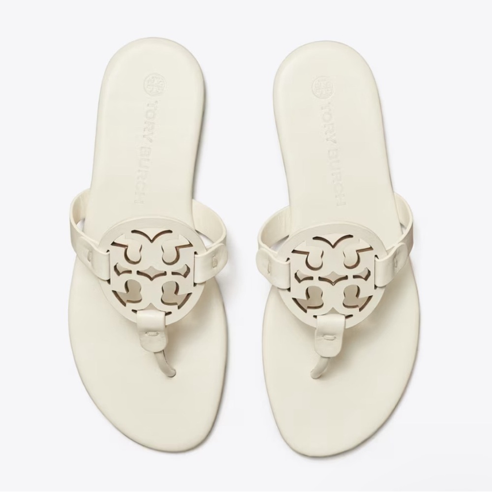 Tory Burch Miller ivory white sandals size 8M